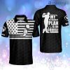 Personalized Funny Golf My Retirement Plan Is On Course Mens Golf Shirts Short Sleeve America Flag Golf Polo Shirt