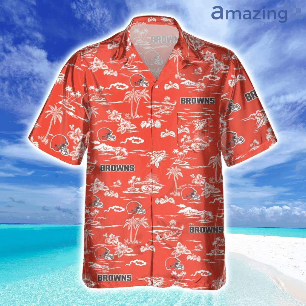 Cleveland Browns Tropical Aop Pocket Tropical Hawaiian Shirt image Cleveland Browns Tropical Aop Pocket Tropical Hawaiian Shirt Product Photo 1