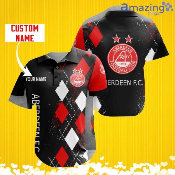 Aberdeen F.C. Sports Logo Jersey Baseball Shirt Custom Name With Diamond Brush Pattern For Men And Women Product Photo 1