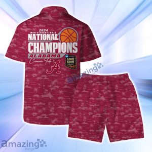 Alabama Crimson Tide 2024 NCAA Logo Basketball Pattern Hawaiian Shirt & Short Product Photo 2