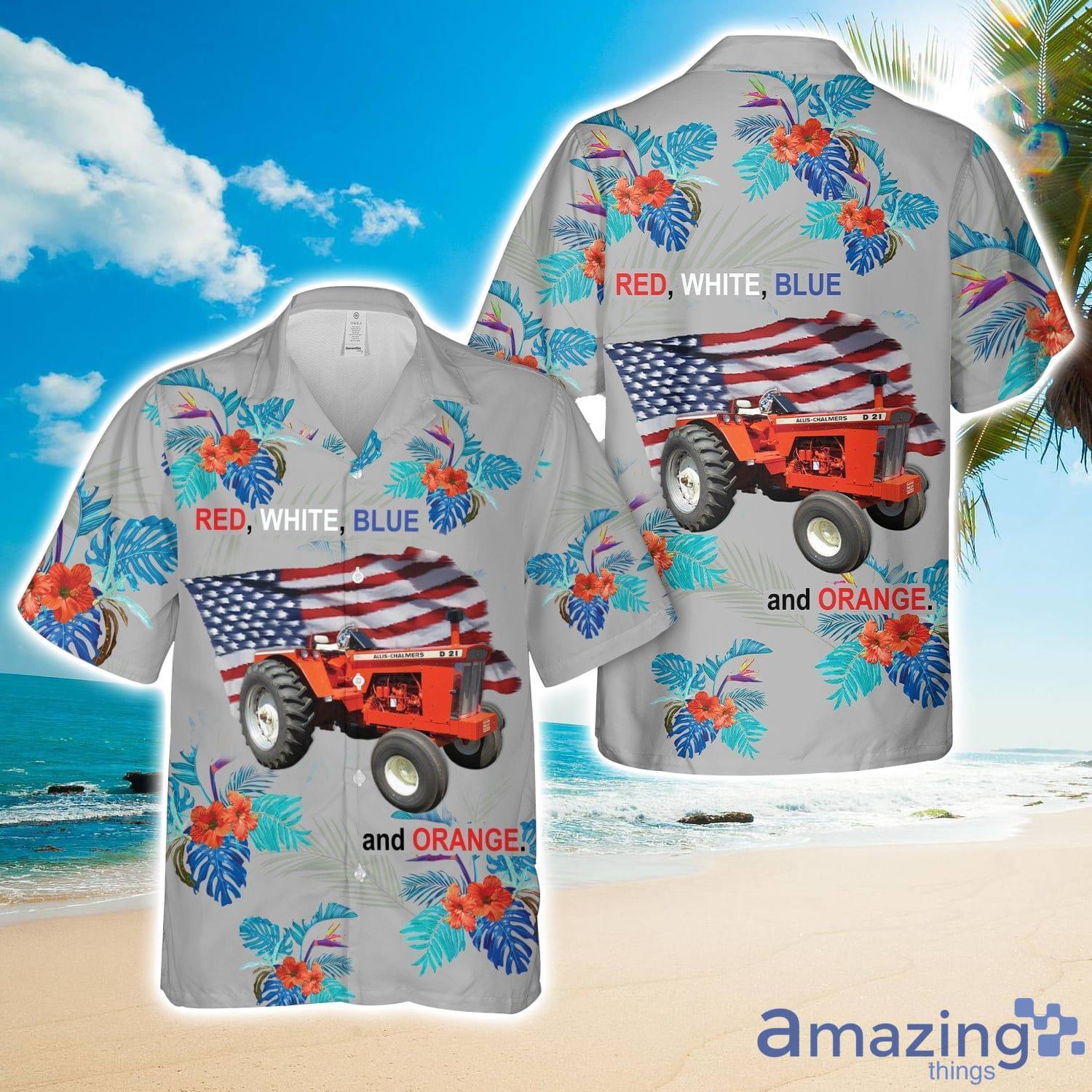 Allis Chalmers D21 Tractor, 4th Of July Hawaiian Shirt Summer Holiday Gift image Allis Chalmers D21 Tractor, 4th Of July Hawaiian Shirt Summer Holiday Gift Product Photo 1