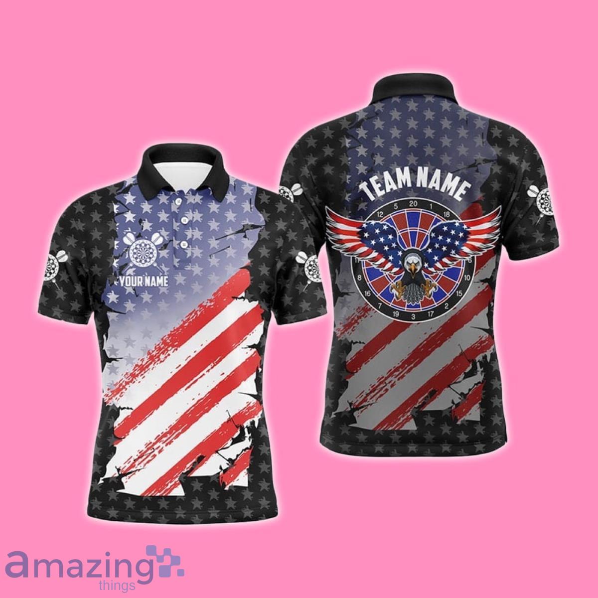American Flag Patriotic Darts Polo Shirt Style Gift Us Eagle Stars Pattern image American Flag Patriotic Darts Polo Shirt Style Gift Us Eagle Stars Pattern Product Photo 1