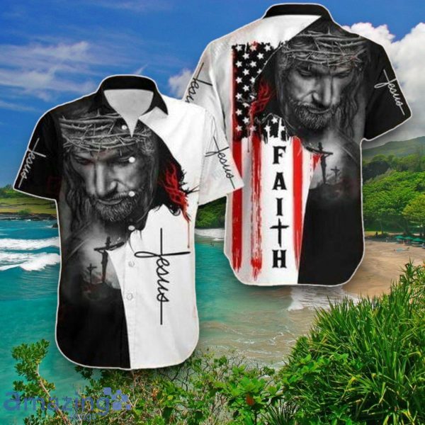 American Flags God Jesus Christian Cross Faith Gift Easter Day Hawaiian Shirt Unique Gift Product Photo 1