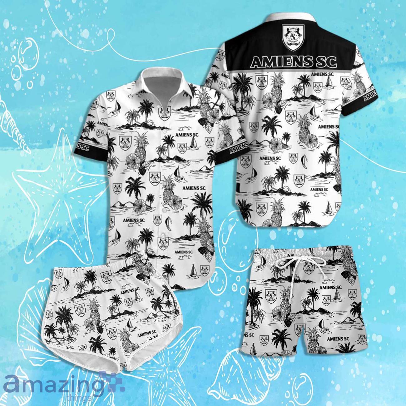 Amiens SC Hawaiian Shirt & Short 2024 Summer Beach For Fans image Amiens SC Hawaiian Shirt & Short 2024 Summer Beach For Fans Product Photo 1