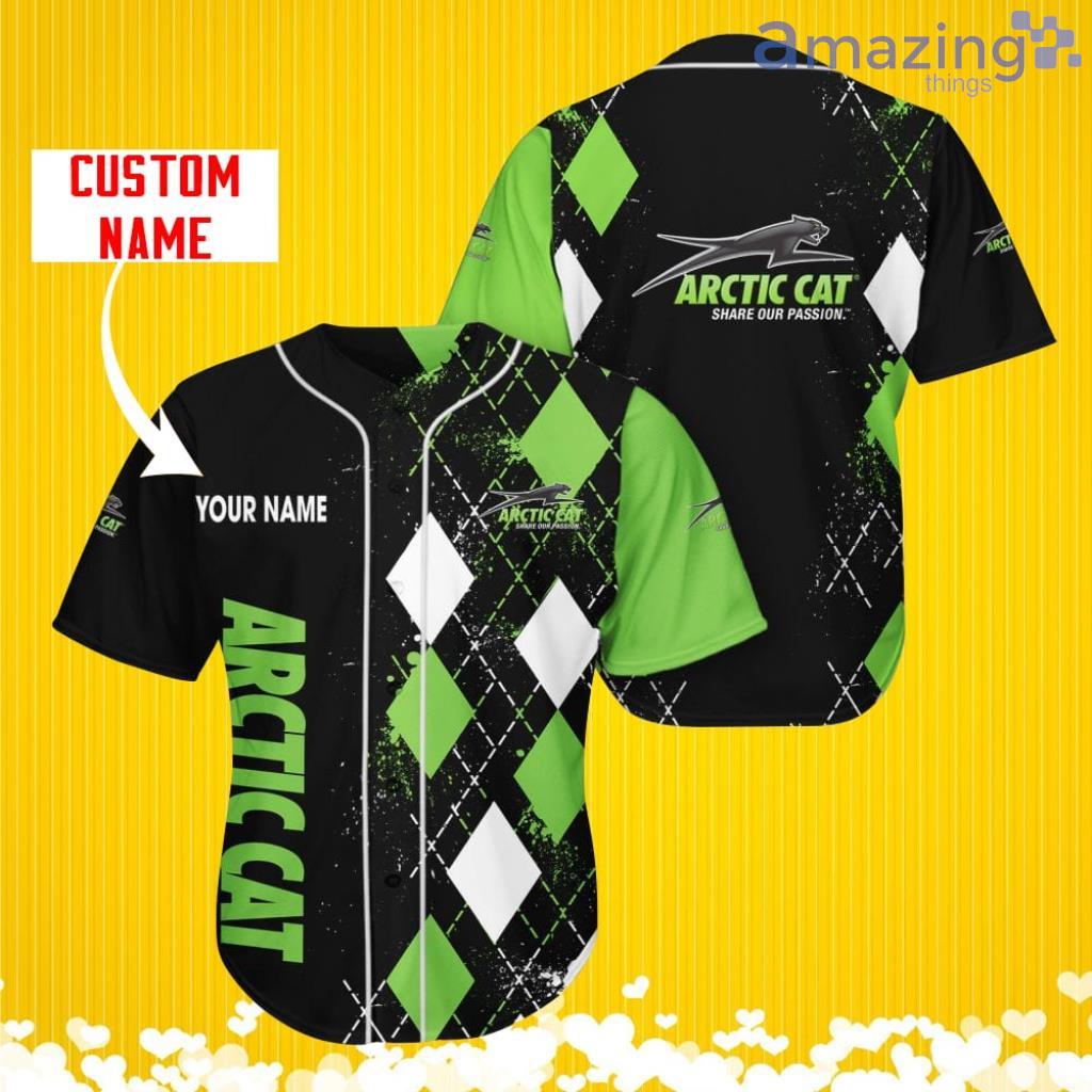 Arctic Cat Sports Logo Jersey Baseball Shirt Custom Name With Diamond Brush Pattern For Men And Women image Arctic Cat Sports Logo Jersey Baseball Shirt Custom Name With Diamond Brush Pattern For Men And Women Product Photo 1
