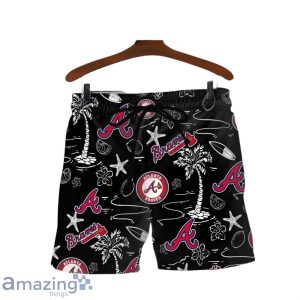 Atlanta Braves MLB Logo Tropical Design Hawaiian Shirt & Short image Atlanta Braves MLB Logo Tropical Design Hawaiian Shirt & Short Product Photo 3
