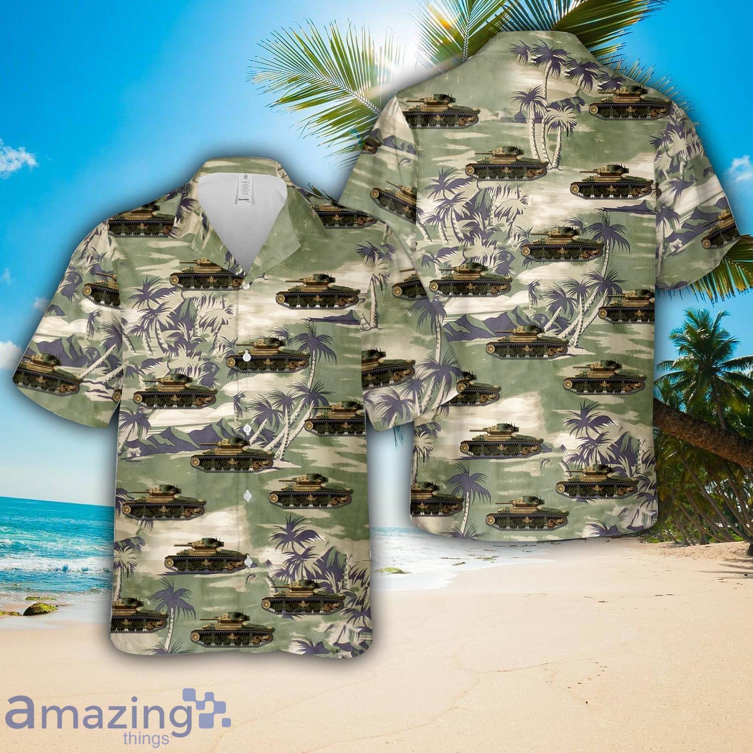 Australian Army Cruiser Tank Mk. 1 Sentinel In WWII Hawaiian Shirt 3D Printed Button Shirt image Australian Army Cruiser Tank Mk. 1 Sentinel In WWII Hawaiian Shirt 3D Printed Button Shirt Product Photo 1
