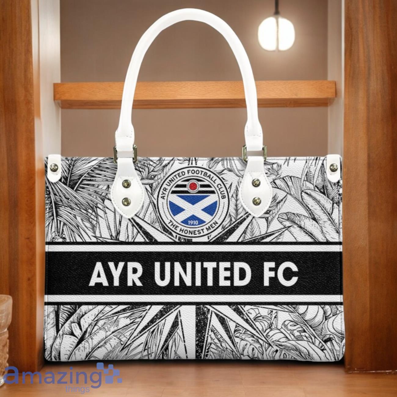 Ayr United F.C. Leather Handbag Custom Name Gift For Women image Ayr United F.C. Leather Handbag Custom Name Gift For Women Product Photo 3