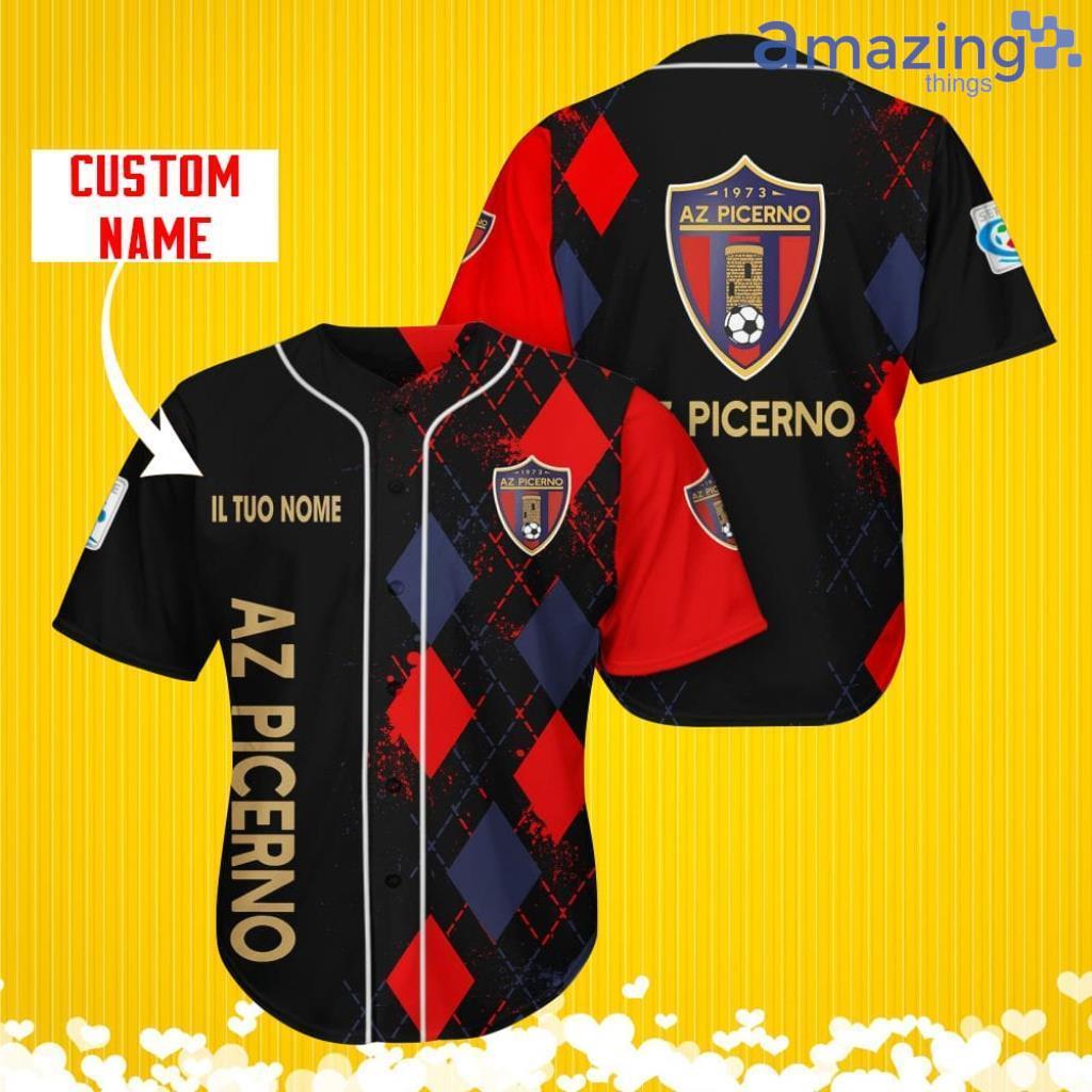AZ Picerno Sports Logo Jersey Baseball Shirt Custom Name With Diamond Brush Pattern For Men And Women image AZ Picerno Sports Logo Jersey Baseball Shirt Custom Name With Diamond Brush Pattern For Men And Women Product Photo 1