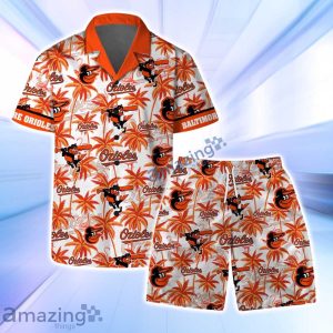 Baltimore Orioles MLB Logo Coconut Tree Pattern Hawaiian Shirt & Short Product Photo 1