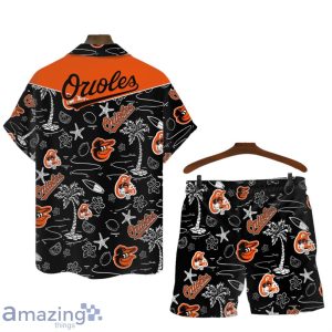 Baltimore Orioles MLB Logo Tropical Design Hawaiian Shirt & Short Product Photo 2