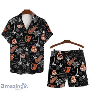 Baltimore Orioles MLB Logo Tropical Design Hawaiian Shirt & Short Product Photo 1