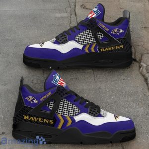 Baltimore Ravens NFL Air Jordan 4 Custom Name Sneaker For Fans Product Photo 2