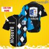 Barrow AFC Sports Logo Jersey Baseball Shirt Custom Name With Diamond Brush Pattern For Men And Women