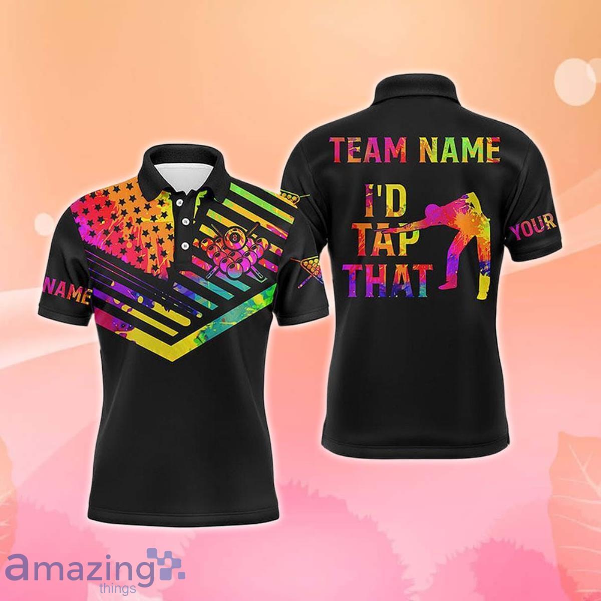 Billiard Watercolor American Flag Personalized Polo Shirts, Billiard Shirt Designs Special Gift image Billiard Watercolor American Flag Personalized Polo Shirts, Billiard Shirt Designs Special Gift Product Photo 1