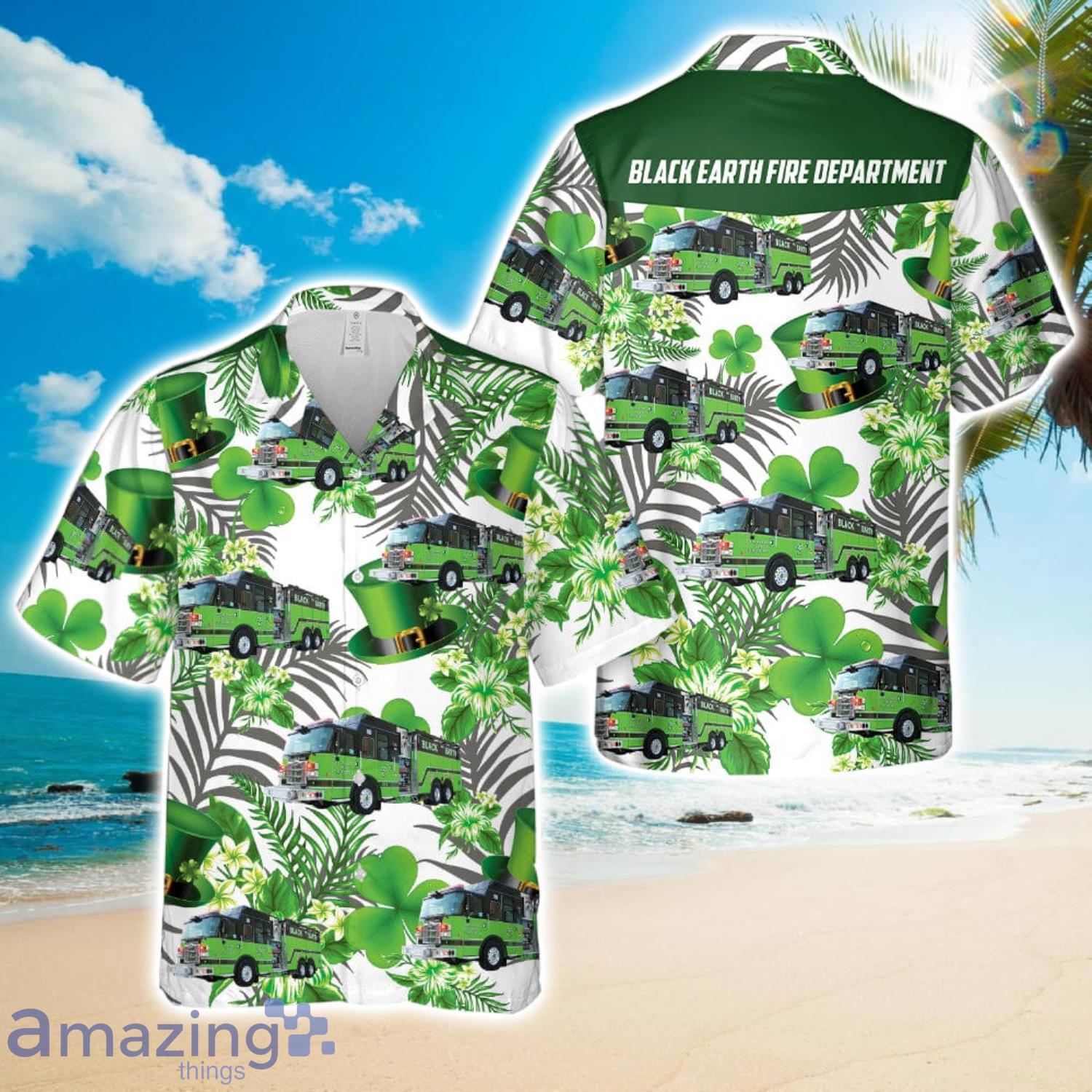 Black Earth Fire Department, Black Earth, Wisconsin Patrick's Day Hawaiian Shirt Unisex For Men Women image Black Earth Fire Department, Black Earth, Wisconsin Patrick's Day Hawaiian Shirt Unisex For Men Women
