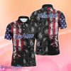 Black Red 3D Pattern Billiard Ball USA Flag Polo Shirts, Billiard Shirt Designs Special Gift