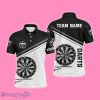 Black White Grunge Darts Men Polo Shirt Style Gift With Name Custom
