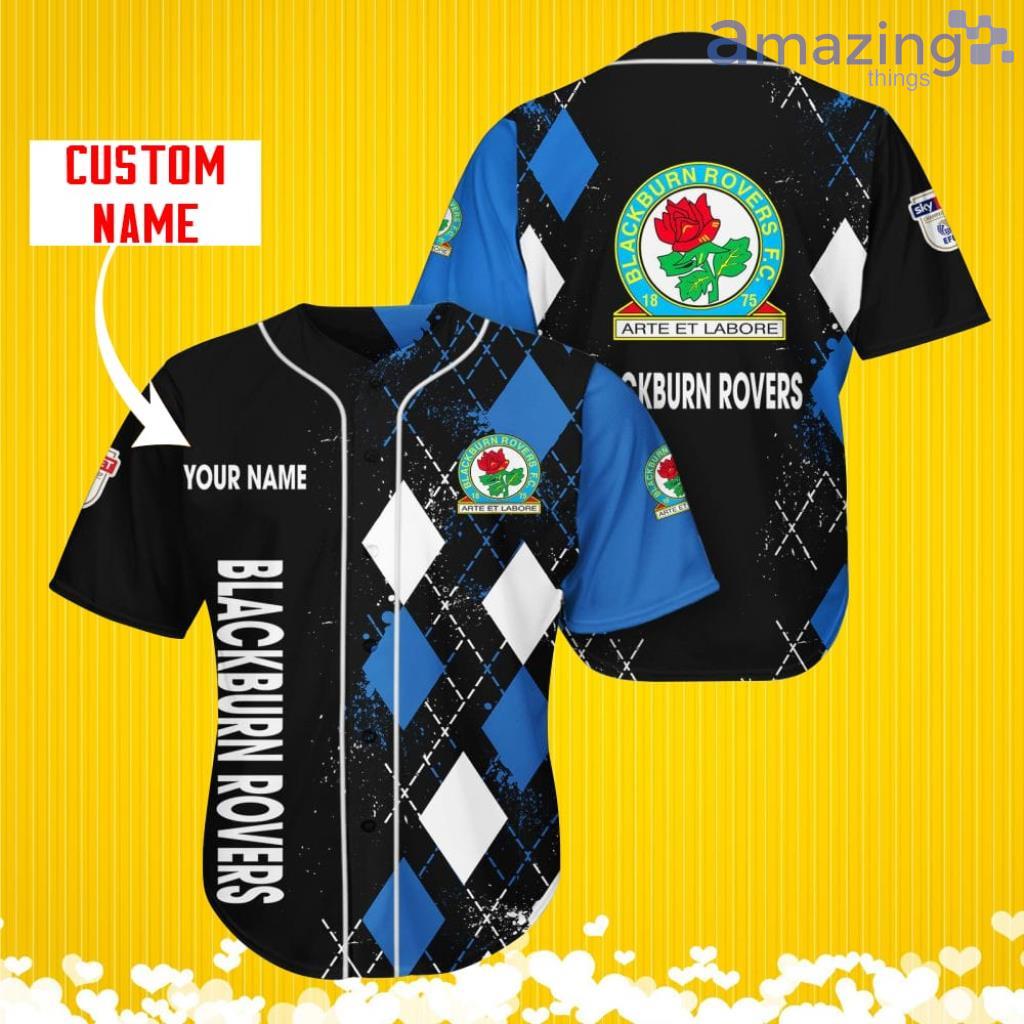 Blackburn Rovers Sports Logo Jersey Baseball Shirt Custom Name With Diamond Brush Pattern For Men And Women image Blackburn Rovers Sports Logo Jersey Baseball Shirt Custom Name With Diamond Brush Pattern For Men And Women Product Photo 1