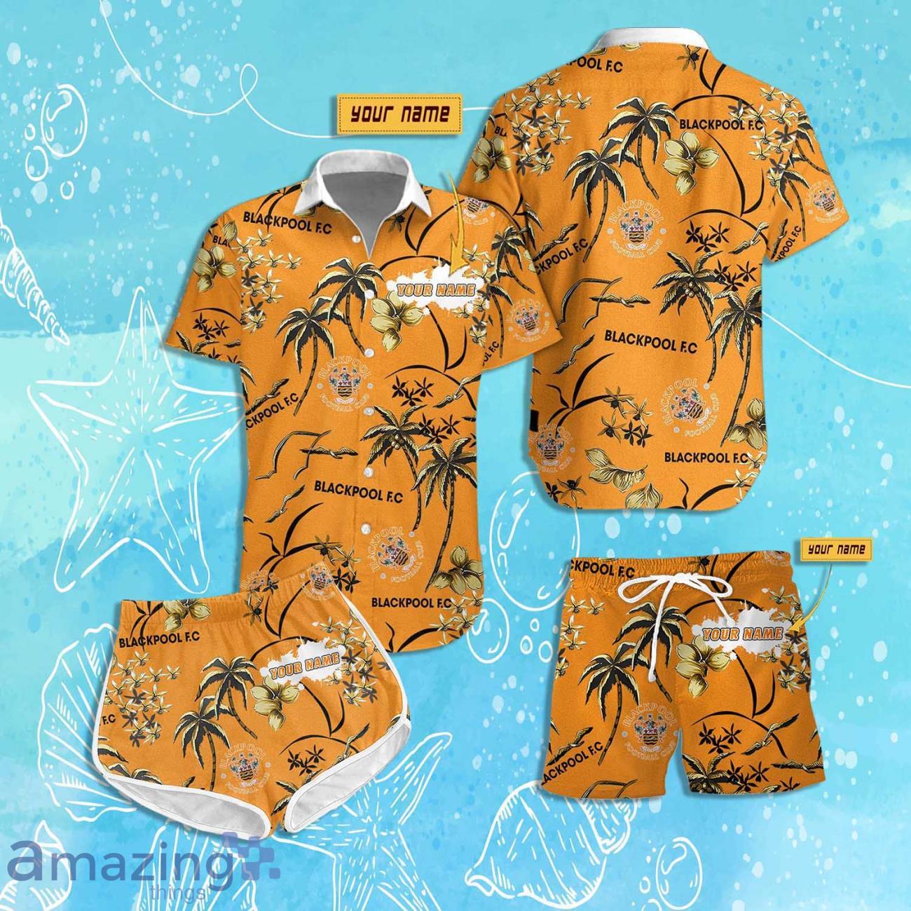 Blackpool FC Hawaiian Shirt & Short Custom Name 2024 Men Women Summer Beach image Blackpool FC Hawaiian Shirt & Short Custom Name 2024 Men Women Summer Beach Product Photo 1