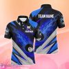 Blue Ball Billiard Flame Polo Shirts, Billiard Shirt Designs Special Gift
