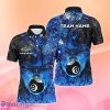 Blue Flame Ball Eagle 3D Billiard Men’s Polo Shirts, Billiard Shirt Designs Special Gift