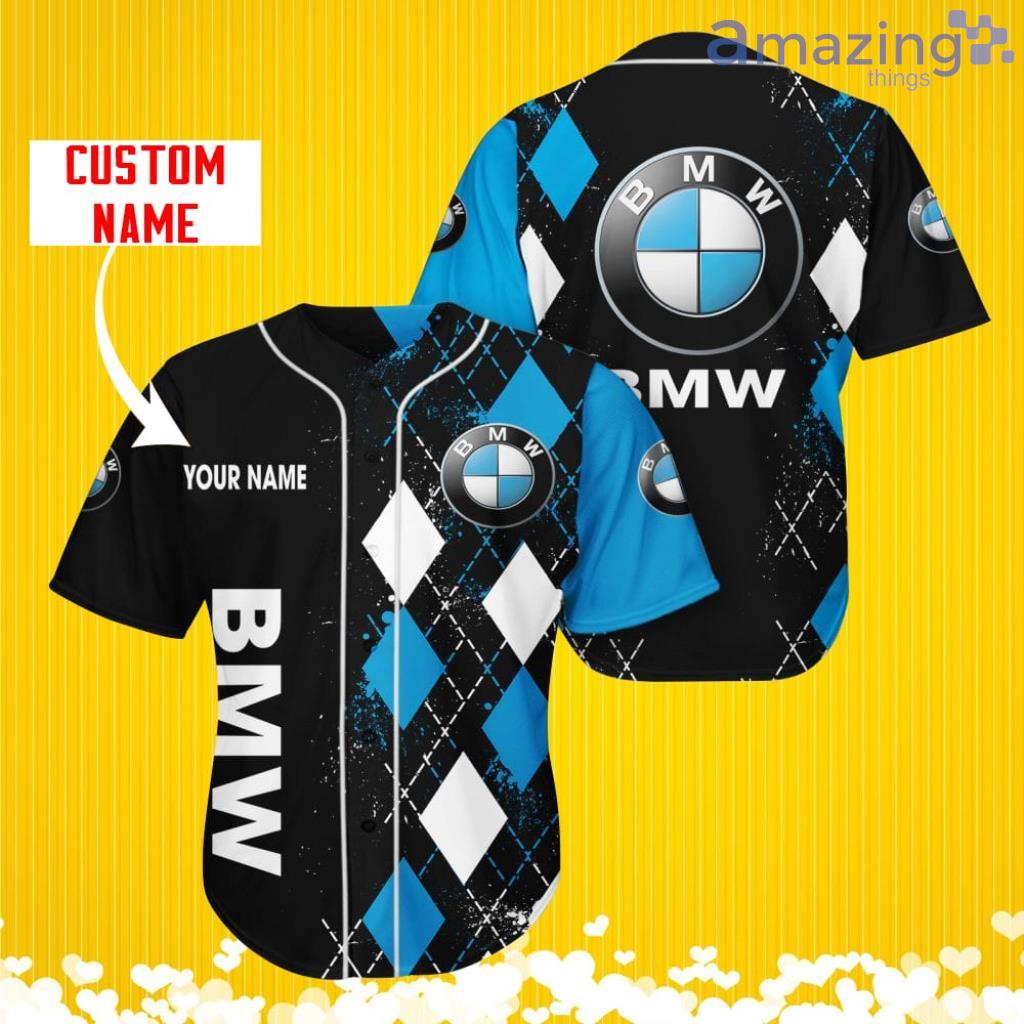 BMW Sports Logo Jersey Baseball Shirt Custom Name With Diamond Brush Pattern For Men And Women image BMW Sports Logo Jersey Baseball Shirt Custom Name With Diamond Brush Pattern For Men And Women Product Photo 1