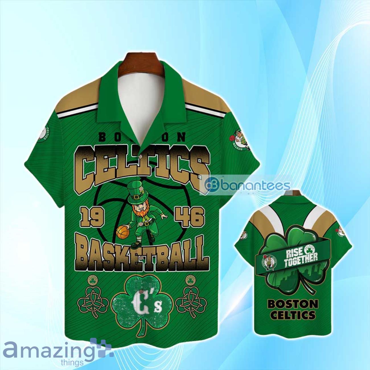 Boston Celtics Happy Saint Patrick's Day 3D Hawaiian Shirt image Boston Celtics Happy Saint Patrick's Day 3D Hawaiian Shirt
