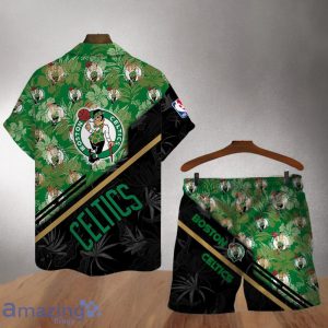 Boston Celtics Logo Flower Pattern Hawaiian Shirt & Short Product Photo 2