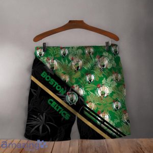 Boston Celtics Logo Flower Pattern Hawaiian Shirt & Short Product Photo 4