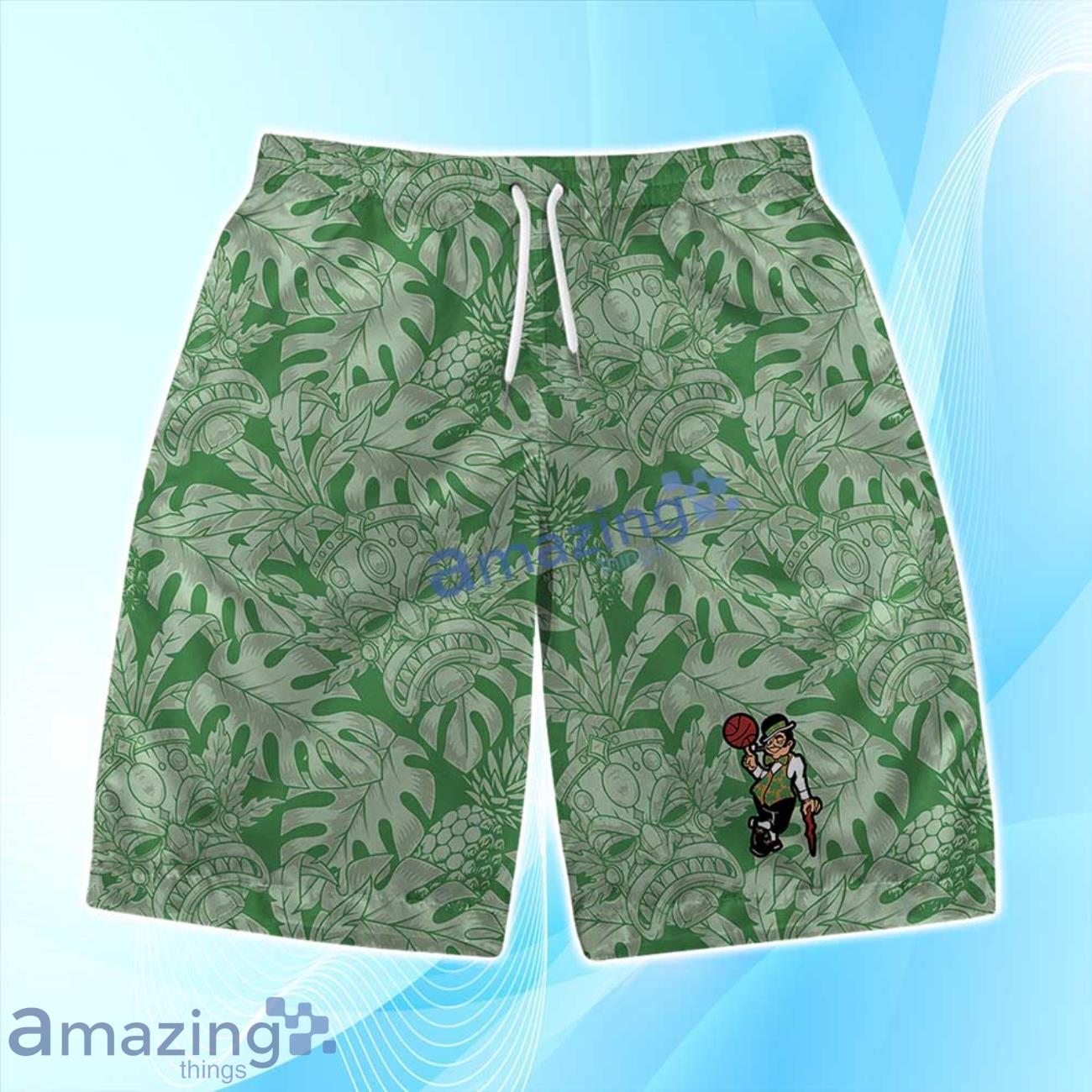 Boston Celtics NBA Hawaiian Shirt & Short Summer Beach image Boston Celtics NBA Hawaiian Shirt & Short Summer Beach Product Photo 3