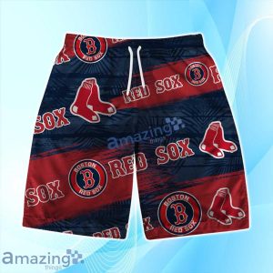 Boston Red Sox Logo Tiki Surf Vintage Art Hawaiian Shirt & Short Summer Beach image Boston Red Sox Logo Tiki Surf Vintage Art Hawaiian Shirt & Short Summer Beach Product Photo 3
