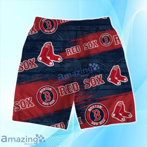 Boston Red Sox Logo Tiki Surf Vintage Art Hawaiian Shirt & Short Summer Beach image Boston Red Sox Logo Tiki Surf Vintage Art Hawaiian Shirt & Short Summer Beach Product Photo 4