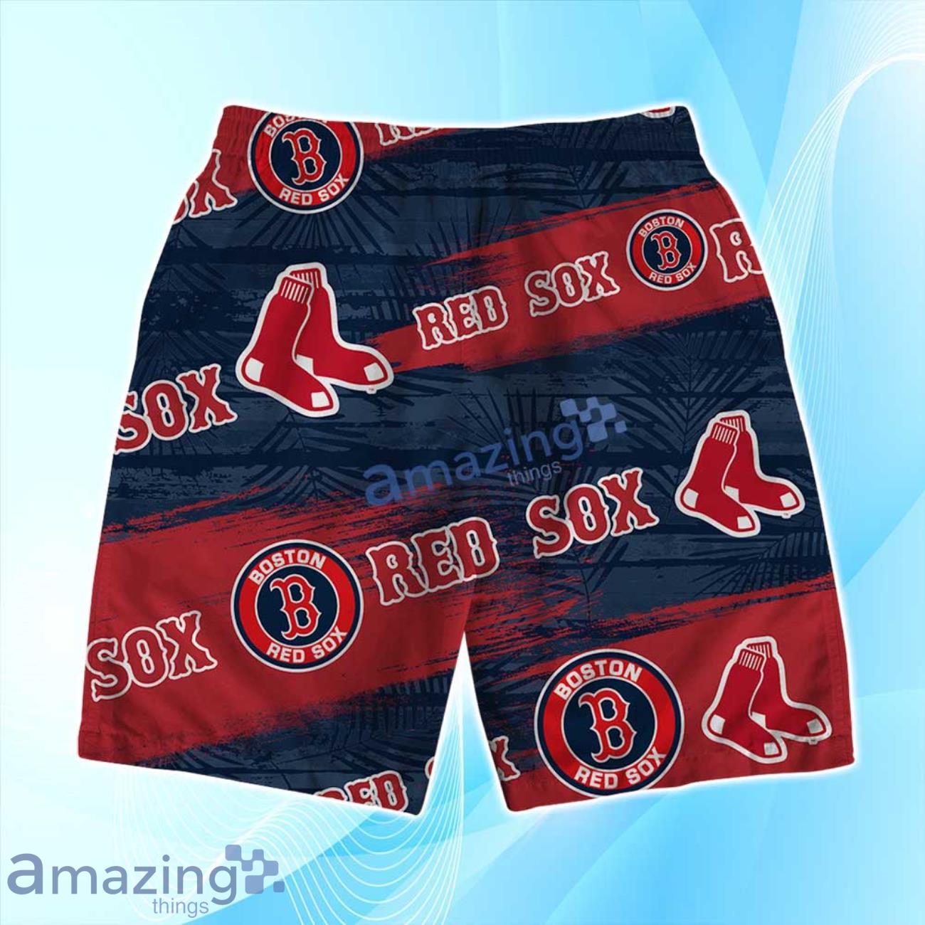Boston Red Sox Logo Tiki Surf Vintage Art Hawaiian Shirt & Short Summer Beach image Boston Red Sox Logo Tiki Surf Vintage Art Hawaiian Shirt & Short Summer Beach Product Photo 4