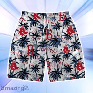 Boston Red Sox MLB Logo Coconut Tree Pattern Hawaiian Shirt & Short Product Photo 3