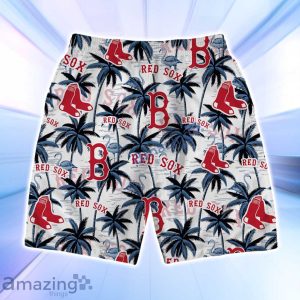 Boston Red Sox MLB Logo Coconut Tree Pattern Hawaiian Shirt & Short Product Photo 4