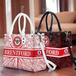 Brentford FC Leather Handbag Custom Name Gift For Women Product Photo 1