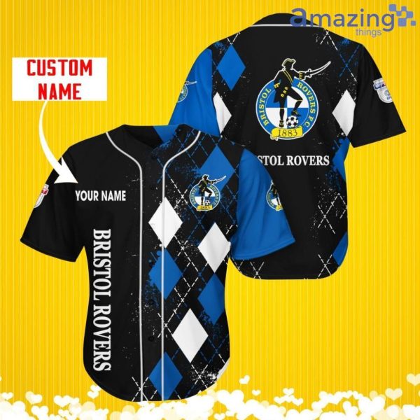 Bristol Rovers Sports Logo Jersey Baseball Shirt Custom Name With Diamond Brush Pattern For Men And Women Product Photo 1