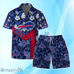 Buffalo Bills Logo Hibiscus Flower Hawaiian Shirt & Short Summer Beach Product Photo 1