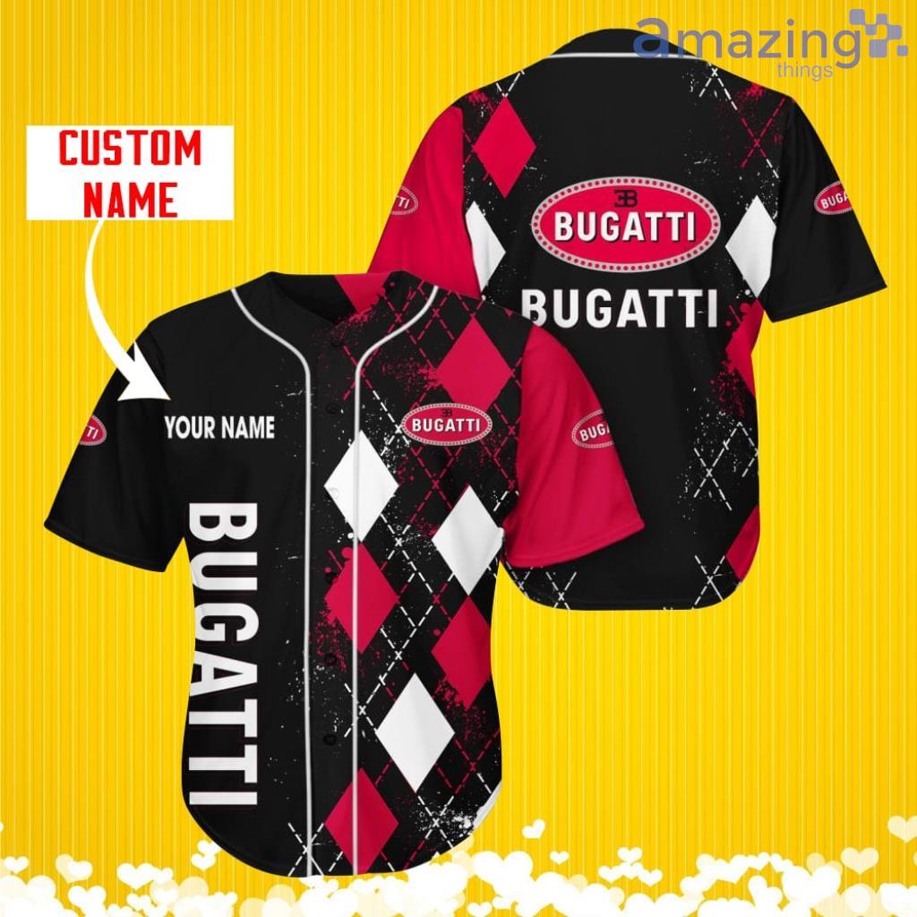 Bugati Sports Logo Jersey Baseball Shirt Custom Name With Diamond Brush Pattern For Men And Women image Bugati Sports Logo Jersey Baseball Shirt Custom Name With Diamond Brush Pattern For Men And Women Product Photo 2