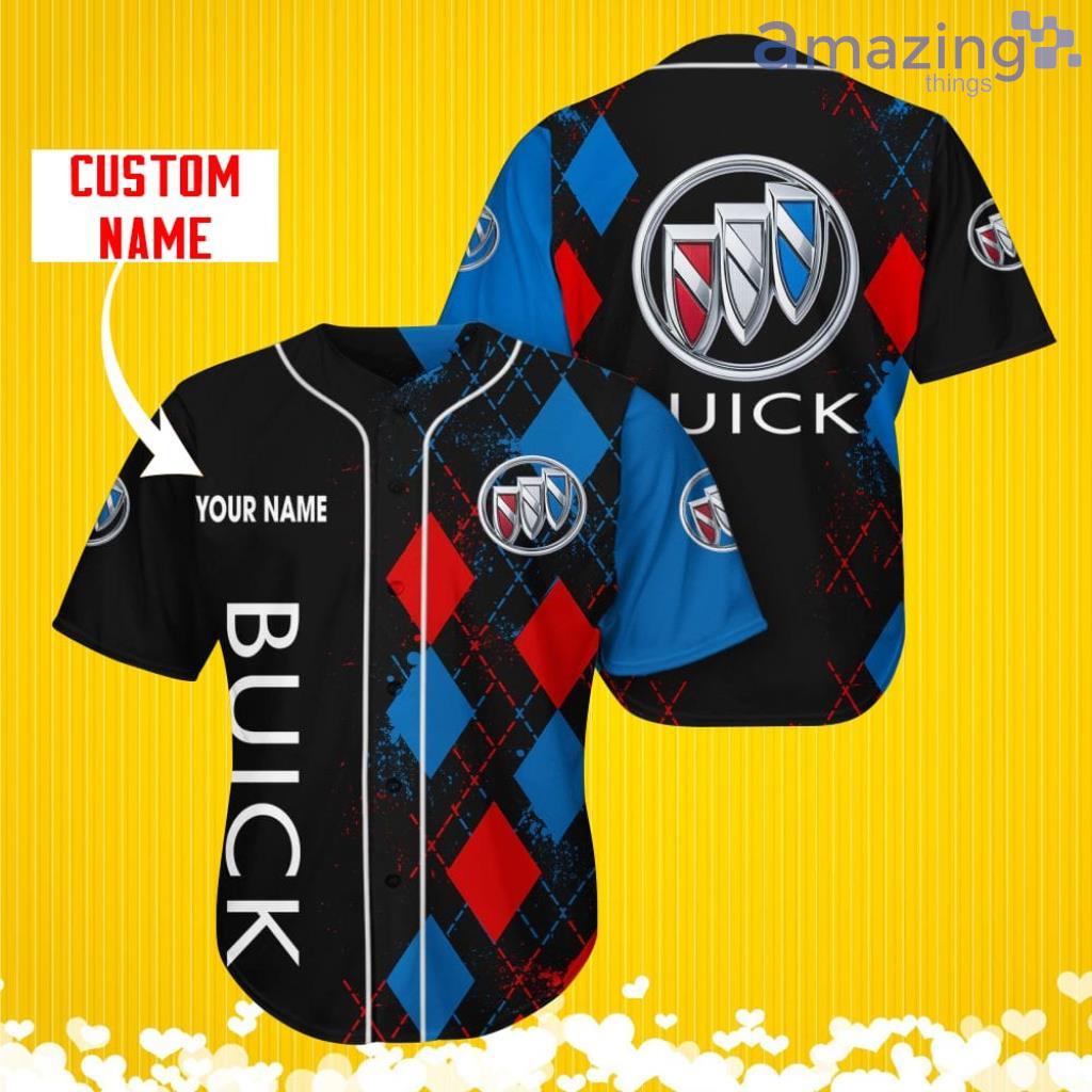 Buick Sports Logo Jersey Baseball Shirt Custom Name With Diamond Brush Pattern For Men And Women image Buick Sports Logo Jersey Baseball Shirt Custom Name With Diamond Brush Pattern For Men And Women Product Photo 1