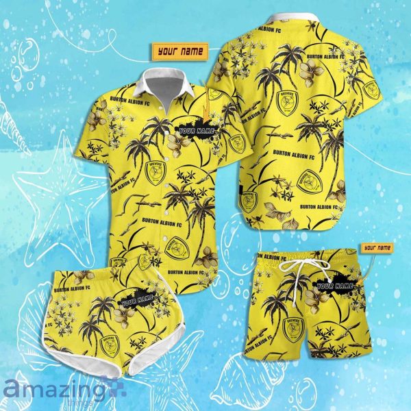 Burton Albion FC Hawaiian Shirt & Short Custom Name 2024 Men Women Summer Beach Product Photo 1