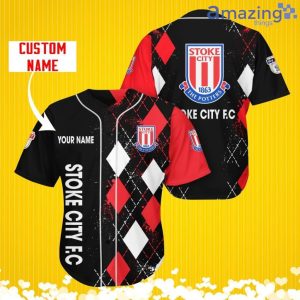 Stoke City F.C Sports Logo Jersey Baseball Shirt Custom Name With Diamond Brush Pattern For Men And Women Product Photo 1