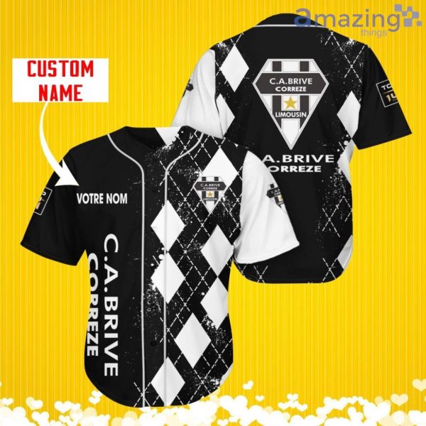 CA Brive Sports Logo Jersey Baseball Shirt Custom Name With Diamond Brush Pattern For Men And Women Product Photo 1