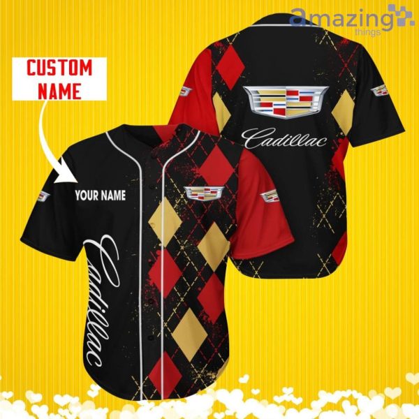 Cadillac Sports Logo Jersey Baseball Shirt Custom Name With Diamond Brush Pattern For Men And Women Product Photo 1