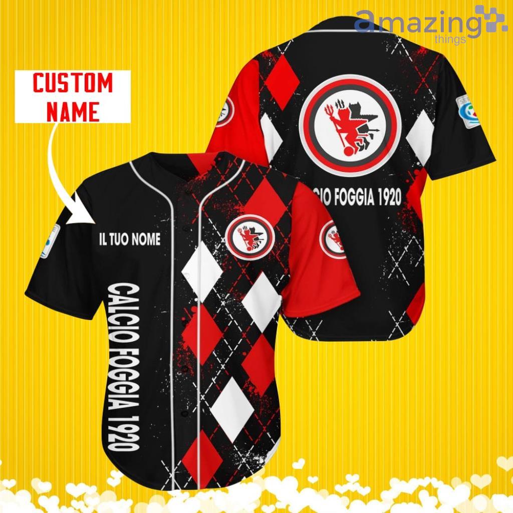 Calcio Foggia 1920 Sports Logo Jersey Baseball Shirt Custom Name With Diamond Brush Pattern For Men And Women image Calcio Foggia 1920 Sports Logo Jersey Baseball Shirt Custom Name With Diamond Brush Pattern For Men And Women Product Photo 1