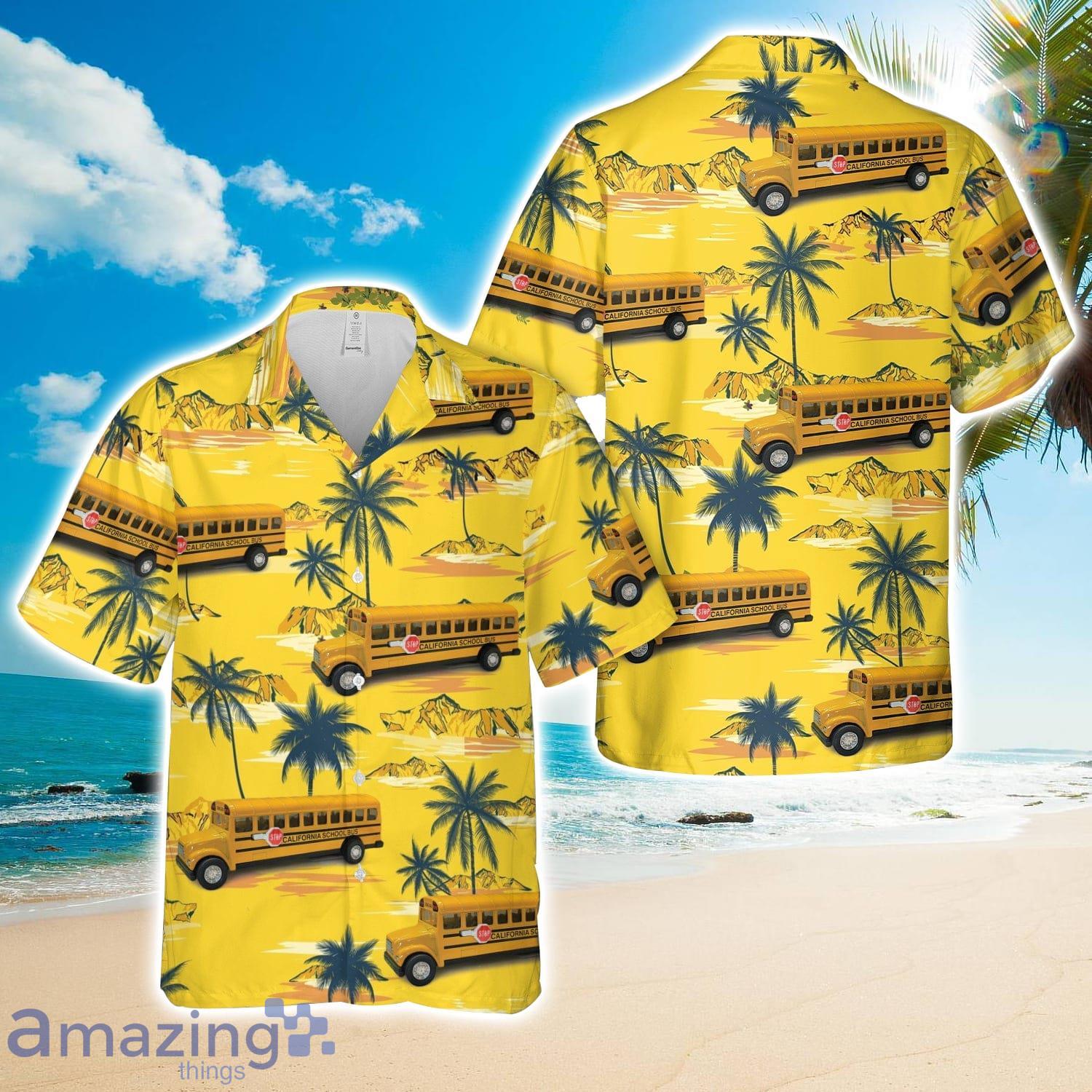 California School Bus 3D Printed Aloha Hawaiian Shirt image California School Bus 3D Printed Aloha Hawaiian Shirt Product Photo 1