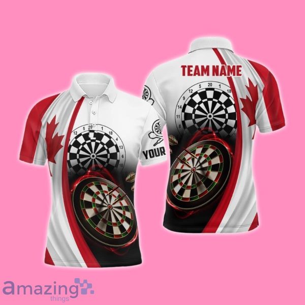 Canada Flag Men Darts Polo Shirt Style Gift Custom Darts Shirt For Dart Lovers Product Photo 1