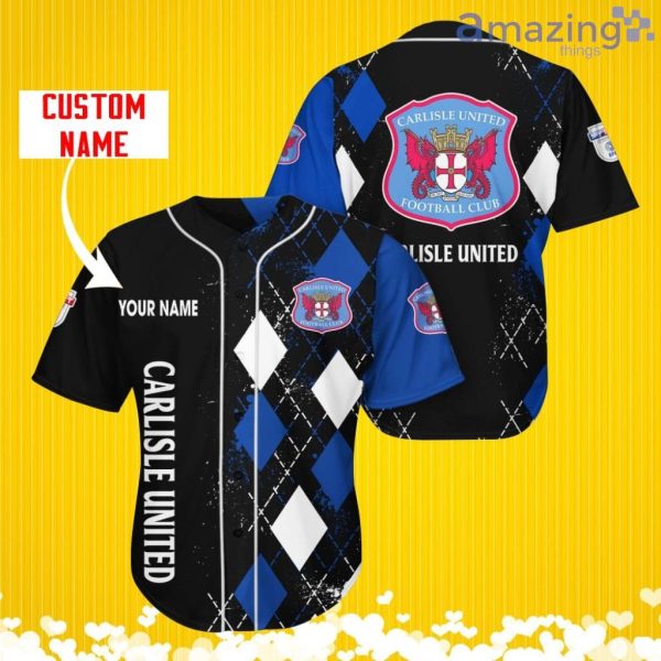 Carlisle United Sports Logo Jersey Baseball Shirt Custom Name With Diamond Brush Pattern For Men And Women Product Photo 1