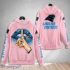 Carolina Panthers Custom Name Shut The F Up Pink 3D Hoodie Shirt
